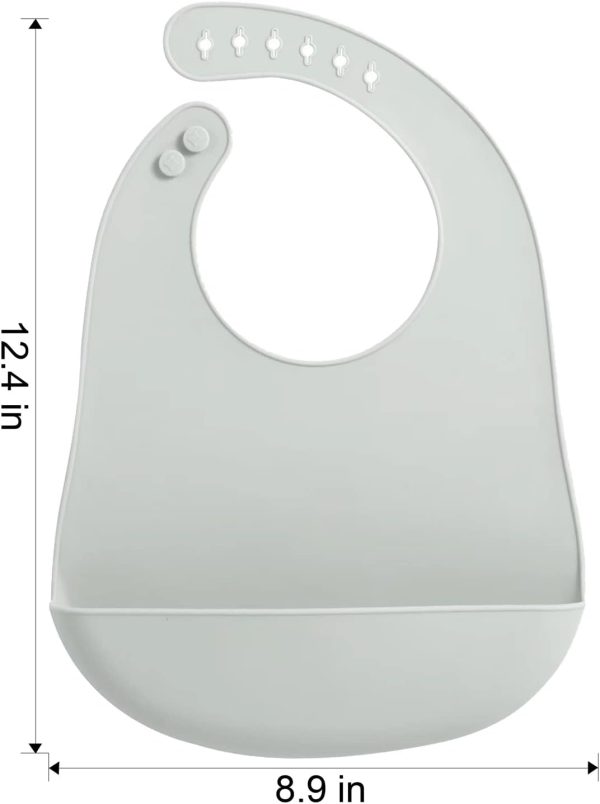 PandaEar Unisex Baby Silicone Bibs Grey-1