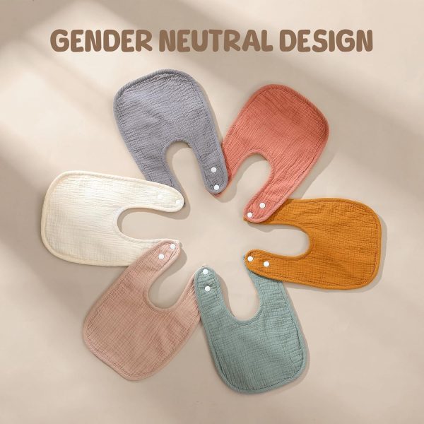 Baby Drool Bibs 100% Cotton Muslin Soft Plush-5