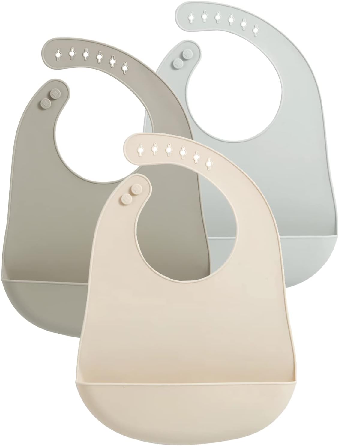 PandaEar Unisex Baby Silicone Bibs Grey