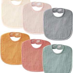 Baby Drool Bibs 100% Cotton Muslin Soft Plush-0