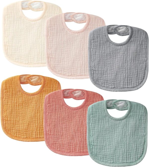 Baby Drool Bibs 100% Cotton Muslin Soft Plush-0