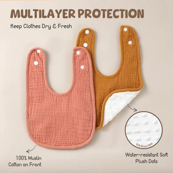 Baby Drool Bibs 100% Cotton Muslin Soft Plush-1