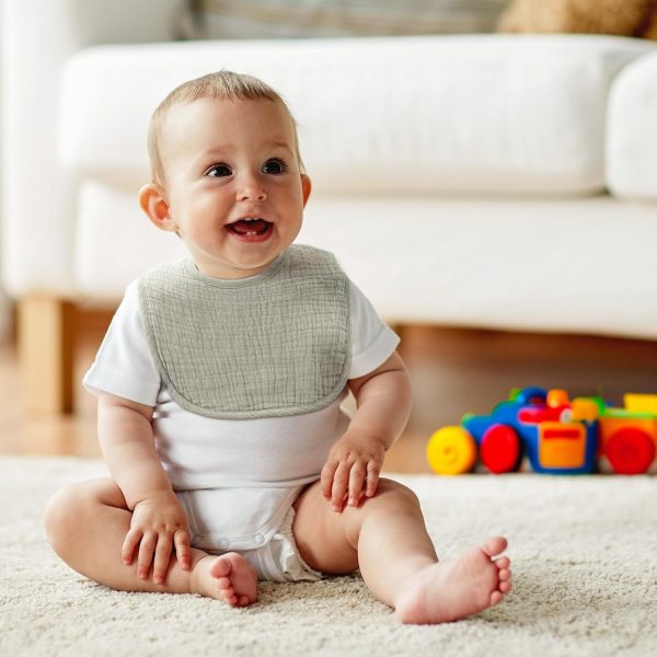 Baby Drool Bibs 100% Cotton Muslin Soft Plush-3