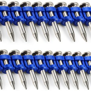 12 Gauge Collated Concrete Nails Meite 1-1/4" 1000pcs Galvanized Pins-0