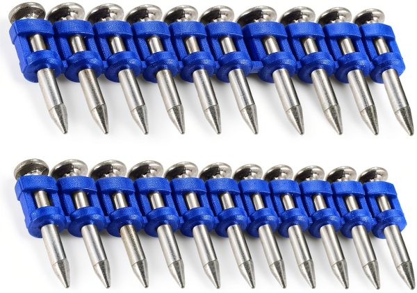 12 Gauge Collated Concrete Nails Meite 1-1/4" 1000pcs Galvanized Pins-0