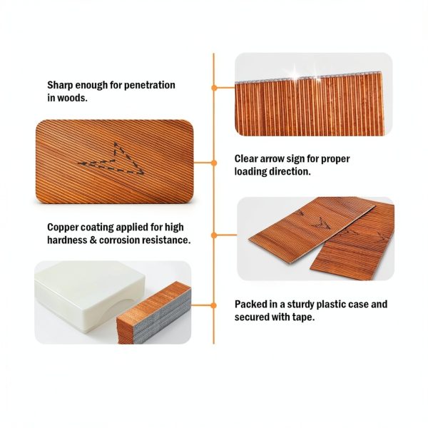 P625 Headless Pin Nails 23 Gauge 1'' Copper 10kpcs for Nailers-1