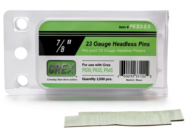 GREX P6/22-2.5 23 Gauge 7/8-Inch Length Headless Pins (2,500 per box)-0