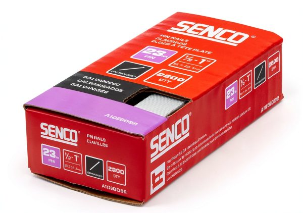 SENCO A109809R 1/2" - 1" 23 Gauge Pin Nails, Galvanized Finish 2,800 Count Pack-2