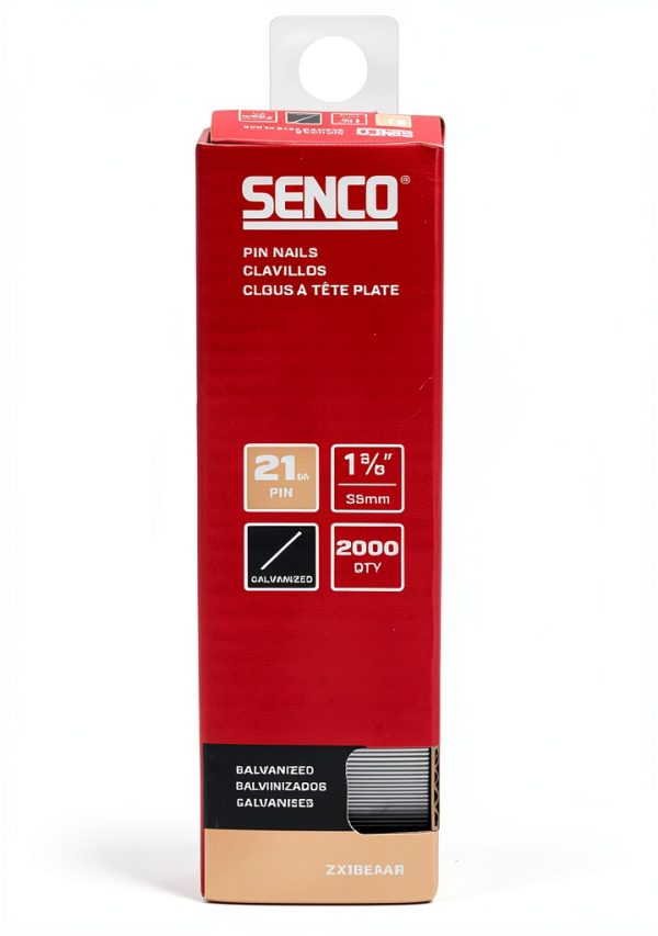 SENCO ZX16EAAR 1-3/8" 21 Gauge Pin Nails, Galvanized Finish 2,000 Count Pack-1