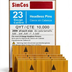23 Gauge Pinner Nails Headless Pin Nails for 23 GA Pneumatic or Electric Pinner or pin Gun,Project Pack (5/8"+3/4"+5/6"+1"+1-3/8" -10000 pcs)-0