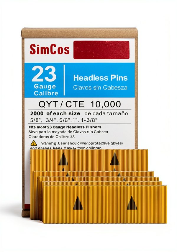 23 Gauge Pinner Nails Headless Pin Nails for 23 GA Pneumatic or Electric Pinner or pin Gun,Project Pack (5/8"+3/4"+5/6"+1"+1-3/8" -10000 pcs)-0