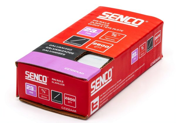 SENCO CZ10EAAR 5/8" 23 Gauge Pin Nails, Galvanized Finish 2,600 Count Pack-2