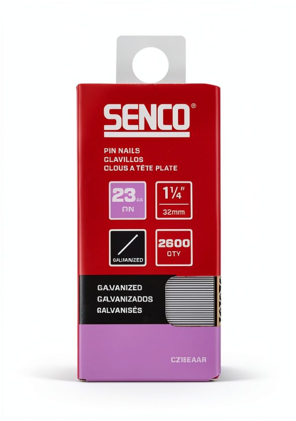 SENCO 23 Gauge Pin Nails CZ15EAAR Galvanized Finish 2,600 Count Pack-0